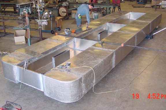 Riverboat being fabricated in our metal shop